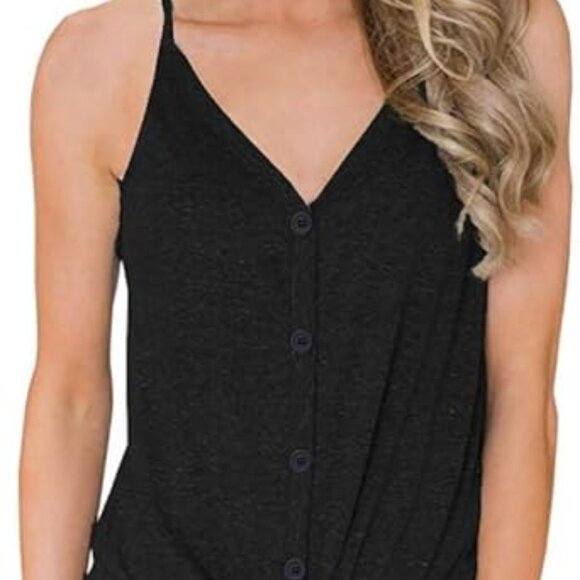 Tops - Women's Button-down Tank Tops Basic Shirts for Casual Summer Tops